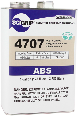 1 GALLON WELD-ON #4707 (MILK ABS) - ABS Cements